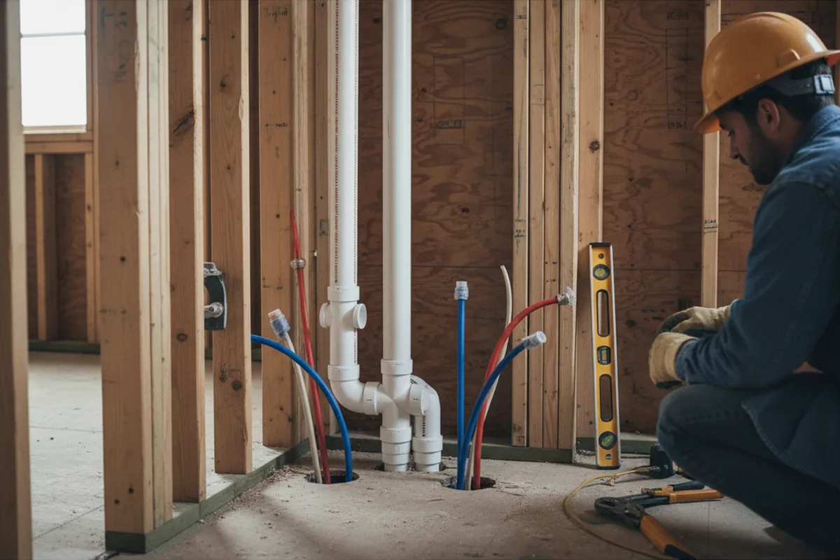Drain and supply rough-in during Toilet Repair and Installation in Mountville